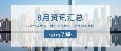 城望資訊8月刊丨發(fā)改委等四部門重磅發(fā)文；某地出臺規(guī)范國企融資文件；某地推出4種場景支持平臺債務(wù)緩解……
