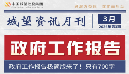 城望資訊3月刊丨政府工作報(bào)告；進(jìn)一步推動(dòng)一攬子化債方案落地；超長期特別國債將投向這些重點(diǎn)領(lǐng)域
